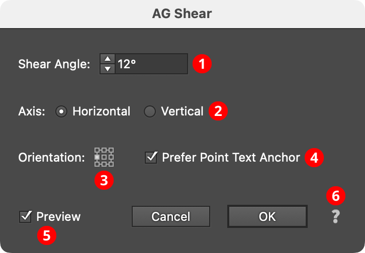 AG Shear Parameters Dialog