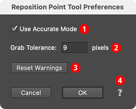 Reposition Point Tool Preferences