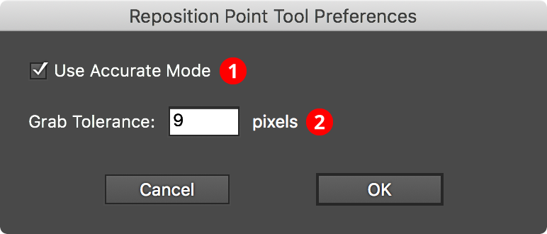 Reposition Point Tool Preferences