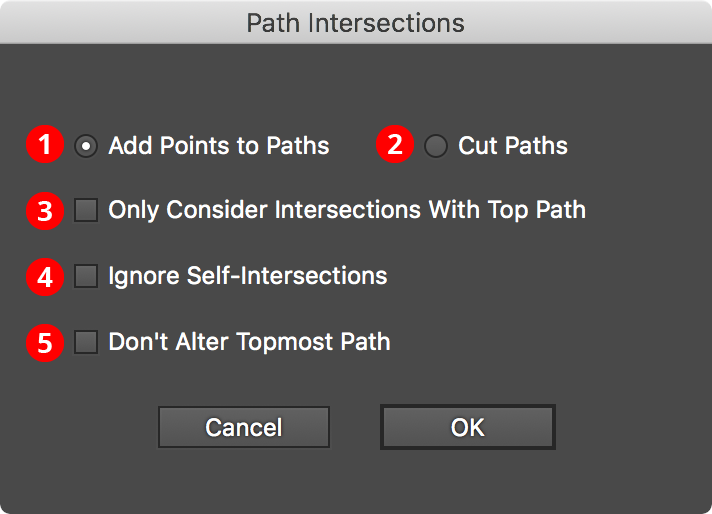 Path Intersections Dialog