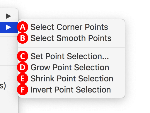 PathScribe point selection submenu