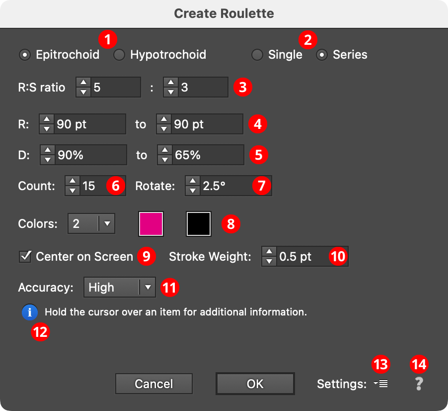 Make Roulette Dialog