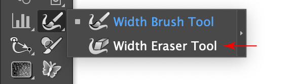 Width Eraser Tool Location