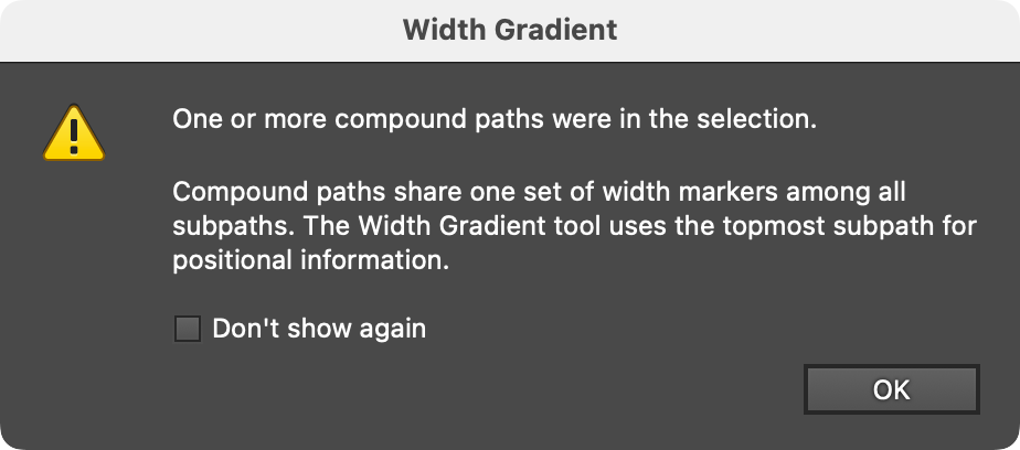 Width Gradient Compound Path Warning