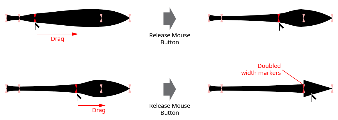 Width Selector Dragging Markers