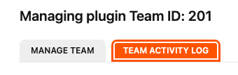 Plugin activity log