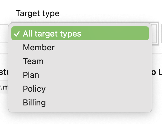 Plugin activity log - target type